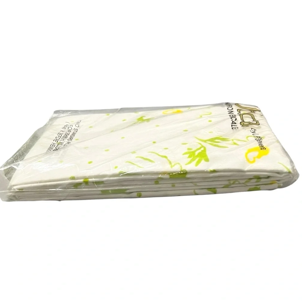 Vintage Utica Percale Floral Pillowcases Yellow/Green